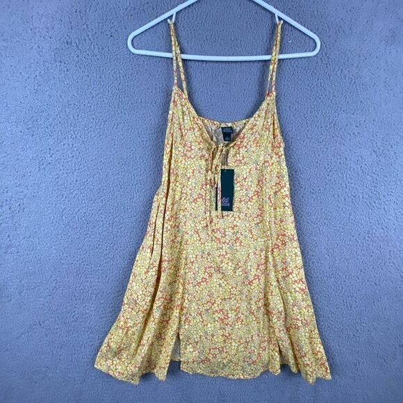 Wild Fable Juniors Medium Cami Dress Yellow Floral Sleeveless Tank Dress - Picture 1 of 11